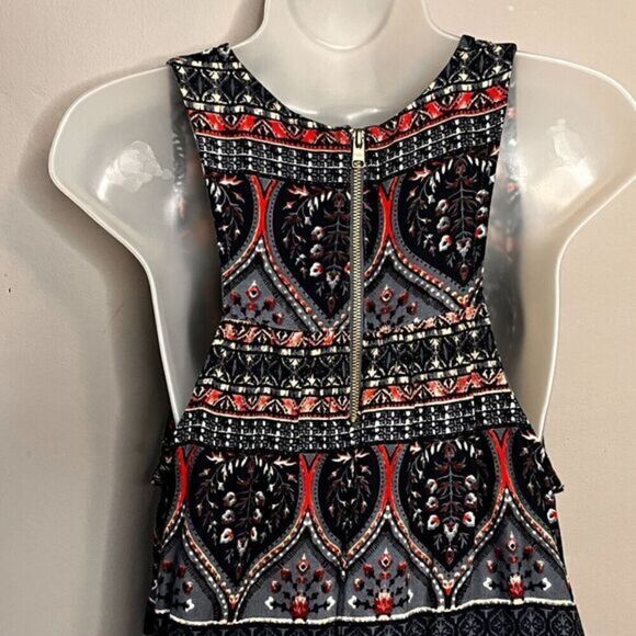 NEW Roxy Tank Dress Women Sleeveless Mini Blue Floral Size M Back Zip Beach Surf - Picture 6 of 15